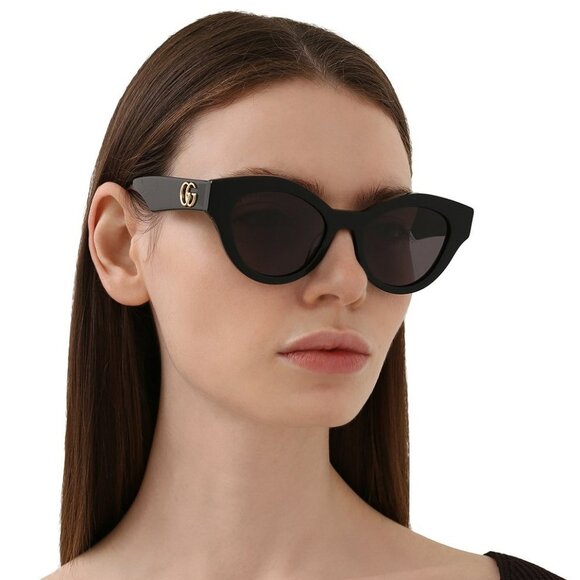 Gucci GG0957S 002 BRAND NEW Sunglasses Black Grey Unisex Oval main image 14